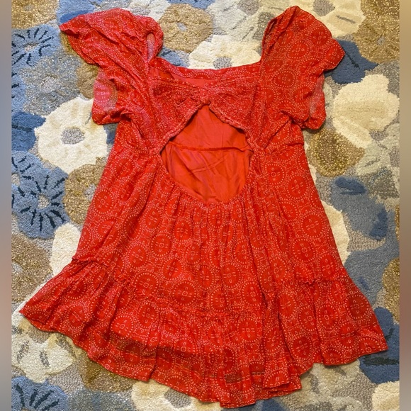 Anthropologie Plus | Maeve Short Sleeve Smocked Open Back Mini Dress Tunic - Picture 7 of 11